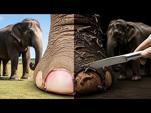 ELEPHANT Foot Deep Cleaning & Infection Removal | Satisfying Hoof Care ASMR