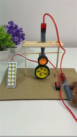 Regenerative Breaking system with Dcmotor #tech #dcmotor #schoolproject #experiment #electronic