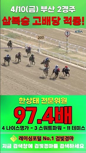 [Busan Horse Racing] April 10th, Friday, Race 2: Expert Commentator Han Sang-tae Hits High-Divide...