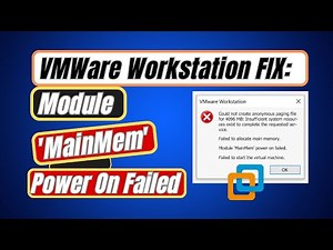 VMWare Workstation FIX: Module 'MainMem' Power On Failed - Memory Allocation Error Solved!