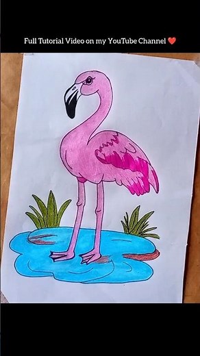 Easy Flamingo Drawing🦩 #shorts #flamingo