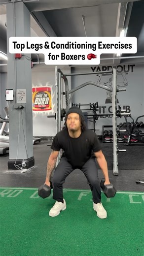 Celebrity trainer on Instagram: "My top lower-body strength & conditioning exercises for boxers 🥊 These build explosive power, punch stability, and fight-ready endurance — not just gym muscles. If you’re serious about footwork, balance, and knockout power… add these to your program: 1️⃣ Dumbbell Jump Squats — explosiveness & fast-twitch power 2️⃣ Overhead Duck Walks — hip mobility, legs & fight stance control 3️⃣ Forward “Hard” Lunges — leg endurance & balance under fatigue 4️⃣ Smith Machine Ze
