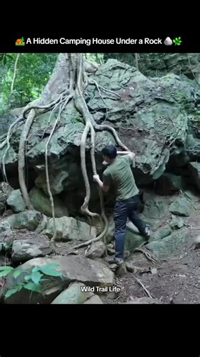 Building a Hidden Camping House Under a Rock