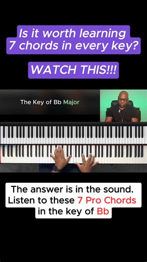 How to PLAY the 7 Pro Chords in Bb || Comment "7ProChords" for free download. . . . . #LearnPiano #PianoLessons #PianoTutorial #PianoLessonsOnline #Piano | Jmaw Music