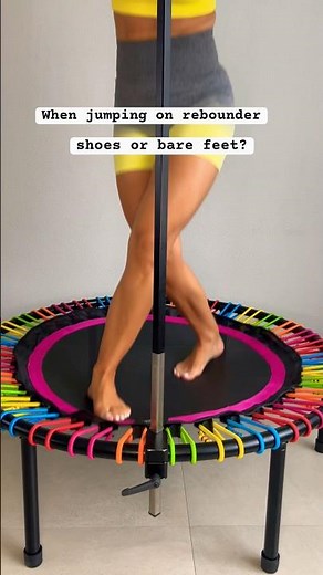 barefoot or shoes? #jumpingfitness #trampoline