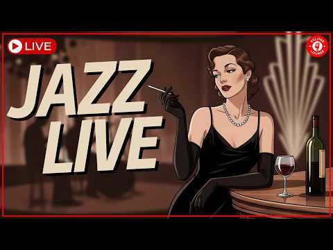 24/7 Live Smoky Jazz Bar 🥃 Midnight Rainy Mood - Relaxing 1940s Vintage Jazz Music