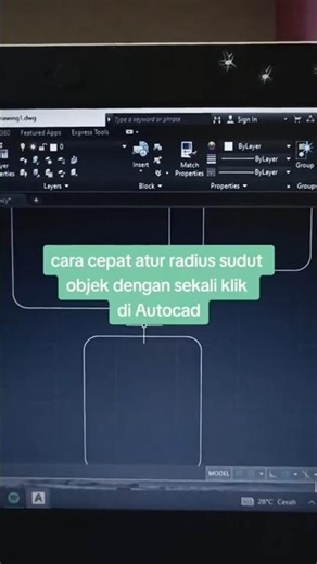 cara cepat pakai fillet di Autocad✅ #autocad #trading #tutorial #viral