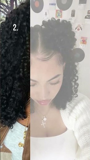 Pt.7 | Easy curly hairstyles for school! 🎀 #curlyhairstyles #hairtutorial #shorts