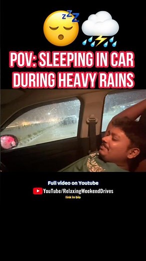 POV: Sleeping in my car during heavy rains and I’ve never felt more alone 🌧️🚗💔