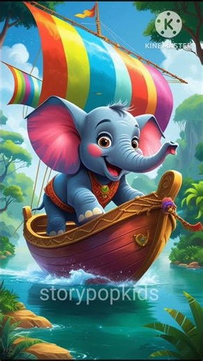 Babloo the Elephant and the Flying Boat .#magic boat