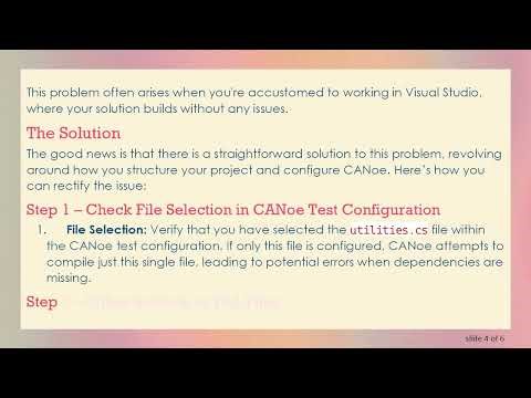 Building a .NET Test Node with Multiple C# Files in Vector CANoe