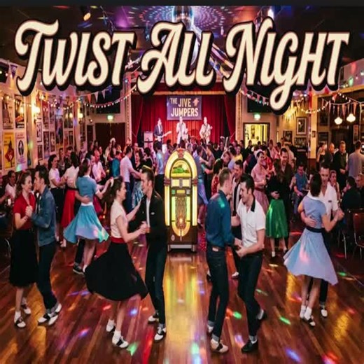 Twist All Night – 50s Dance Doo-Wop (2025) “Twist All Night” brings the high-energy spirit of a 1950s dance hall to life with classic Doo-Wop harmonies, handclaps, and a rhythm made to keep people moving. Built around a simple, catchy twist groove, the song captures the excitement of a packed jukebox party where everyone is dancing and shouting along. Bright guitars, vintage swing, and joyful vocals make this track feel like stepping into a retro dance floor where the music never stops. Perfect 