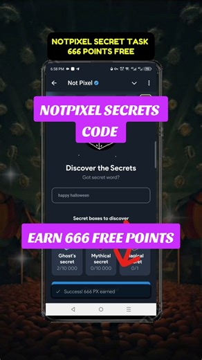 NOTPIXEL SECRETS CODE | NOTPIXEL 666 FREE POINTS| FREE AIRDROP NOTPIXEL #notpixel #notpixelsecrets #secretscode #secrets #secretspoints #airdrop #freenotpixel
