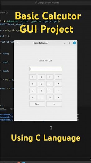 Build GTK Calculator GUI App using C Language in Hindi #Shorts #coding
