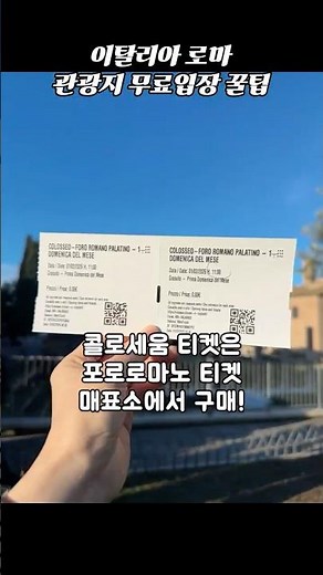 로마 콜로세움까지 무료로? 로마 관광지 무료입장 꿀팁 모음