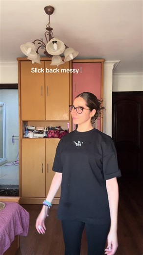 Slicked Back Messy Bun Tutorial for Curly Hair