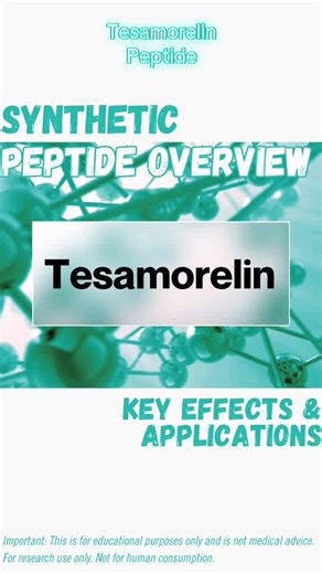 Tesamorelin is a synthetic 44-amino-acid peptide. Key Effects & Applications protocol. This is for educational purposes only and is not medical advice. #peptide #tesamorelin #biohacking