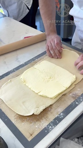 Day 7 at the Pastry Academy! Today we are working on pithivier, apple turnovers, and palmiers! #amauryguichon #pastryschool