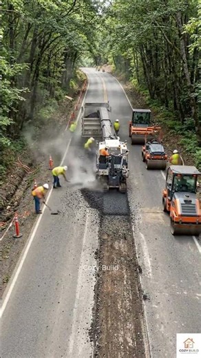 This broken American road turned into a perfect dream drive 🛣️ #cozybuild #restoration #Driveway