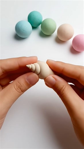 Sea shell with clay