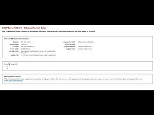 HTTP Error 500.19 : Cannot read configuration file due to insufficient permissions