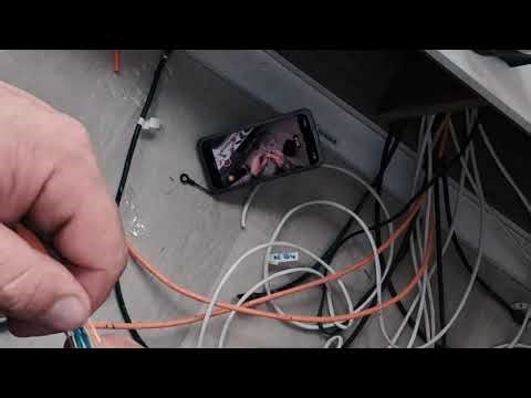 Cat 6 cable connection installation.