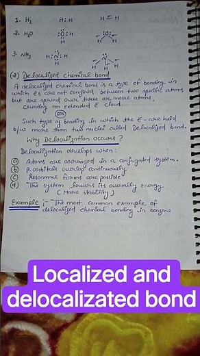 Localized and delocalizated bond #notes #organicchemistry #shots