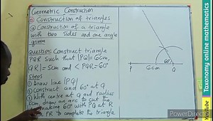 Geometric Construction: How to construct a triangle when two sides and one angle given - Episode 12 #21stdigiskillz #followers #highlights #mathematics #geometricconstruction | Taxonomy online mathematics