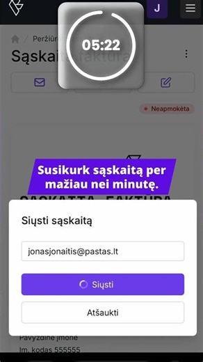 Kaip per minutę išrašyti sąskaitą faktūrą?