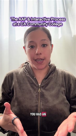 As a Learning Disability Specialist at a CA Community College, I’m breaking down the interactive process and the Academic Accommodation Plan (AAP). We’ll verify your documentation, identify your disability(ies) and educational limitations, and recommend services. #college #specialeducation #IEP #highereducation #fyp