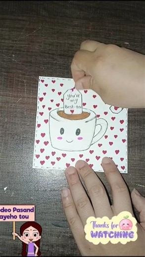 How to make a card/Step-by-Step Cute Tea Cup Drawing for Beginners/DIY card#shorts#diy#art#fyp#viral