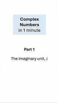 Complex Numbers Explained in 1 Minute: The Imaginary Unit i #maths #mathematics #math
