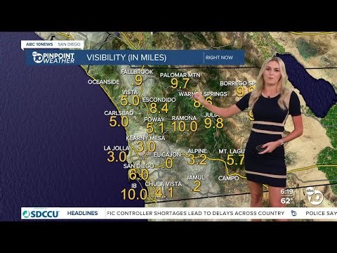 ABC 10News Pinpoint Weather with Weather Anchor Ava Kershner: Foggy morning to start your Sunday