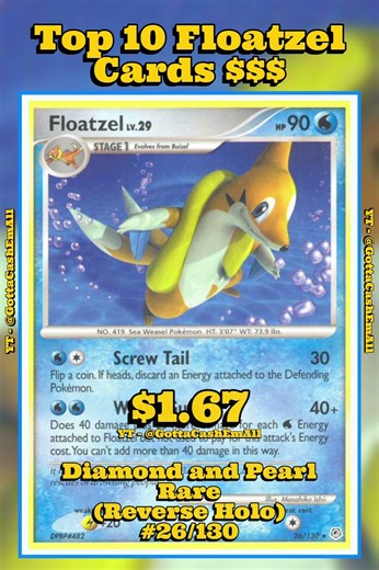 Top 10 MOST EXPENSIVE Floatzel Pokémon Cards Ever 💰 #pokemon #pokemoncards #pokémon #top10 #tcg