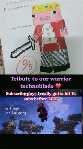 Tribute to our warrior technoblade ❤️ We miss you 😔 😢