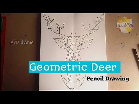 How to draw a deer/ Triangles/ Geometric deer/ Polygonal drawing/ Pencil drawing/ Easy/ Arts d'Ame