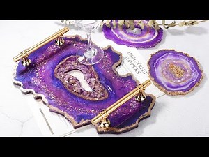Hollow Resin Tray Coaster |Geode Faux Agate Tray |Epoxy Resin Casting Crafts