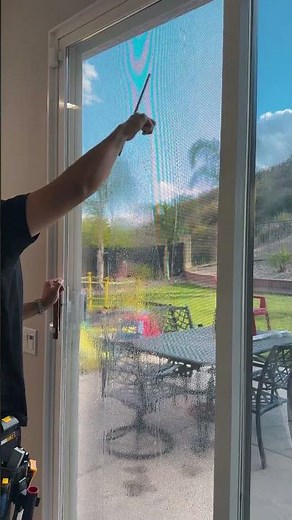 Dual Reflective Window Film on Sliding Glass Door | Privacy + Heat Control