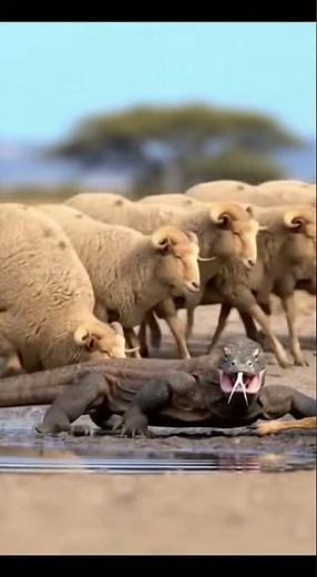 Komodo Dragon’s Hunt Goes Wrong — Flock Charges and Drives It Away 🐉💨