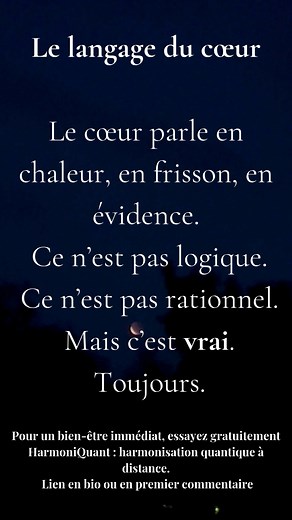 2.2K views · 20 reactions | Ce qui est vrai ne se prouve pas. Ça se ressent. Dans le corps. Dans l’âme. Pour vous recentrer, HarmoniQuant est disponible gratuitement. Lien en premier commentaire. #coeur #ressenti #âme #sensibilité #énergie #spiritualité | Maxime Quantique | Facebook