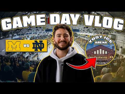 Michigan vs Notre Dame Game Day Vlog at Yost Ice Arena | Food Tour & College Hockey Atmosphere