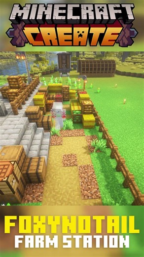 Farm Yard Train Station Timelapse - Minecraft Create Mod #minecraft #gaming #minecraftbuilding