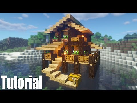 Minecraft Tutorial: How To Make A Wooden House On The Water "2020 Tutorial"