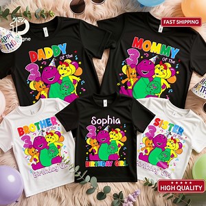 Personalized Barney Birthday Shirt: Custom Purple Dinosaur Tee - Etsy