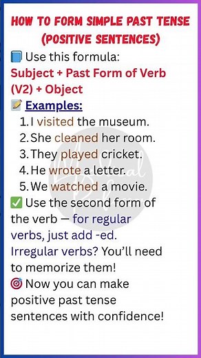 How to Form Simple Past Tense (Positive Sentences) | Easy English Grammar Lesson