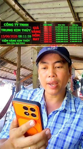 giá vàng hôm nay 15/6/2026 tại tiệm vàng kim thủy gò công