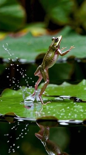 Frog Epic Leap! 🐸🍃 #JumpInStyle