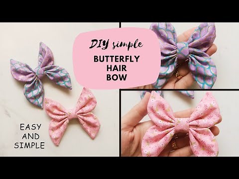 Butterfly Hair Bow tutorial. Easy simple DIY Butterfly Hair Bow