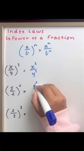 Power of a fraction = power the top AND the bottom 🔢 #mathsmadeeasy #maths #indices #mathsshorts