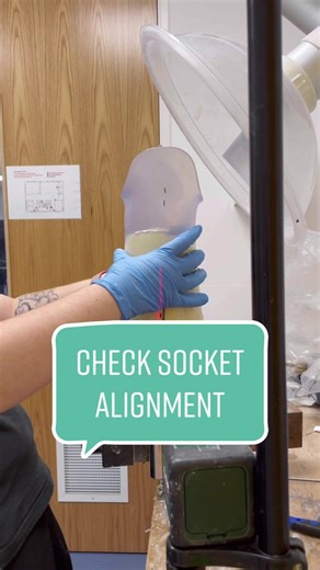 Getting a check socket set up on a socket adaptor (phenolic block), two part foam to support embedded lock #prosthetictechnician #prosthetiktok #fyp